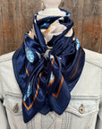 35X35" Cream and Blue Wild Rag / Scarf WR3429