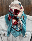 35X35" Burgundy and Cream Wild Rag / Scarf WR3428