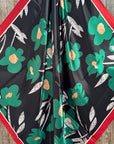 35X35" Green and Navy Floral Wild Rag / Scarf WR3427