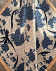 35X35" Navy and Cream Floral Wild Rag / Scarf WR3404