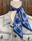 Blue Western Skinny Mini Wild Rag Scarf / Cowgirl Necktie