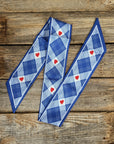 Blue Western Skinny Mini Wild Rag Scarf / Cowgirl Necktie