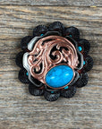 Copper Turquoise Howlite Western Concho W121