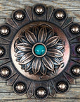 Copper Daisy Turquoise Western Concho W132