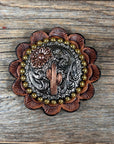 Cactus and Flower Western Concho W219