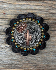 Cactus and Flower Western Concho W219