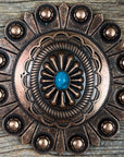 Copper Turquoise Oval Western Concho W179