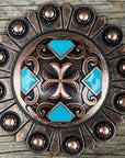 Copper Turquoise Western Concho W104