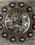 Floral Dots Antique Silver Western Concho W147