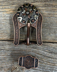 Floral Dots Antique Silver Western Concho W147