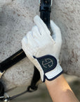 Halter Ego® Competition Gloves - Bermuda Blue Glitter & Crystal Logo