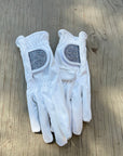 Halter Ego® Competition Gloves - Silver Gray Glitter & Crystal Logo