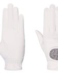 Halter Ego® Competition Gloves - Silver Gray Glitter & Crystal Logo