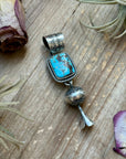 Sterling Silver Blue Dream Turquoise Blossom Pendant – Handmade by Artist Jason Ogg