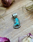 Sterling Silver Kingman Turquoise Cowboy Boot Pendant – Handmade by Artist Shay Pfeiffer