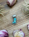 Sterling Silver Kingman Turquoise Cowboy Boot Pendant – Handmade by Artist Shay Pfeiffer