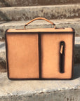 Burn Tooled Horse Leather briefcase