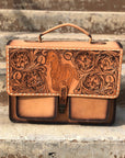 Burn Tooled Horse Leather briefcase