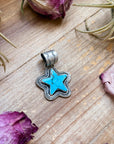 Sterling Silver Kingman Turquoise Star Pendant – Handmade by Artist Shay Pfeiffer