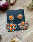 Sterling Silver Orange Spiny Oyster Half Cluster Dangle Earrings – Artist Shay Pfeiffer