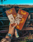 The Shania Sunflower Wallet a Haute Southern Hyde by Beth Marie Cowhide Wallet