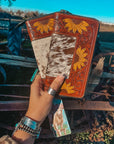 The Shania Sunflower Wallet a Haute Southern Hyde by Beth Marie Cowhide Wallet