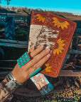 The Shania Sunflower Wallet a Haute Southern Hyde by Beth Marie Cowhide Wallet