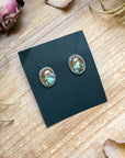 Sterling Silver Rising Phoenix Turquoise Stud Earrings – Handmade by Artist Jason Ogg