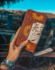 The Shania Sunflower Wallet a Haute Southern Hyde by Beth Marie Cowhide Wallet