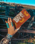 The Shania Sunflower Wallet a Haute Southern Hyde by Beth Marie Cowhide Wallet