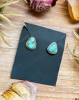 Sterling Silver Sonoran Mountain Turquoise Stud Earrings – Handmade by Artist Jason Ogg