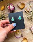 Sterling Silver Sonoran Mountain Turquoise Stud Earrings – Handmade by Artist Jason Ogg