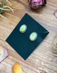 Sterling Silver Palomino Variscite Stud Earrings, Artist Jason Ogg