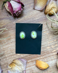Sterling Silver Palomino Variscite Stud Earrings, Artist Jason Ogg