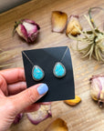 Sterling Silver Whitewater Turquoise Stud Earrings – Handmade by Artist Jason Ogg