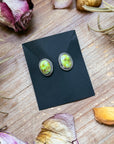 Sterling Silver Palomino Variscite Stud Earrings, Artist Jason Ogg