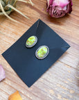 Sterling Silver Palomino Variscite Stud Earrings, Artist Jason Ogg