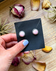 Sterling Silver Pink Conch Stud Earrings – Handmade by Artist Jason Ogg