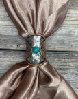 Silver Engraved with Turquoise Wild Rag Slides - Assorted