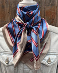 35X35" Blue and Burgundy Stripes Wild Rag / Scarf WR547