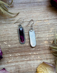 Sterling Silver Purple Spiny Oyster Dangle Earrings – Handmade by Artist Jason Ogg