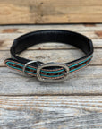 Turquoise Floral Padded Dog Collar