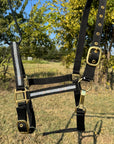 Black Bling Nylon Horse Halter BNHBLK