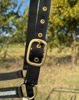 Black Bling Nylon Horse Halter BNHBLK