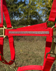 Red Bling Nylon Horse Halter BNHRED