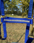 Blue Bling Nylon Horse Halter BNHBLUE