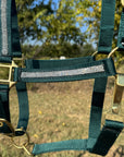 Hunter Green Bling Nylon Horse Halter BNHGRN