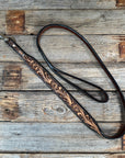 Floral Tooled Leather leash 4' x 1.25"wide
