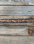 Floral Tooled Leather leash 4' x 1.25"wide