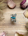 Sterling Silver Butterfly Ring with Kingman Turquoise – Adjustable